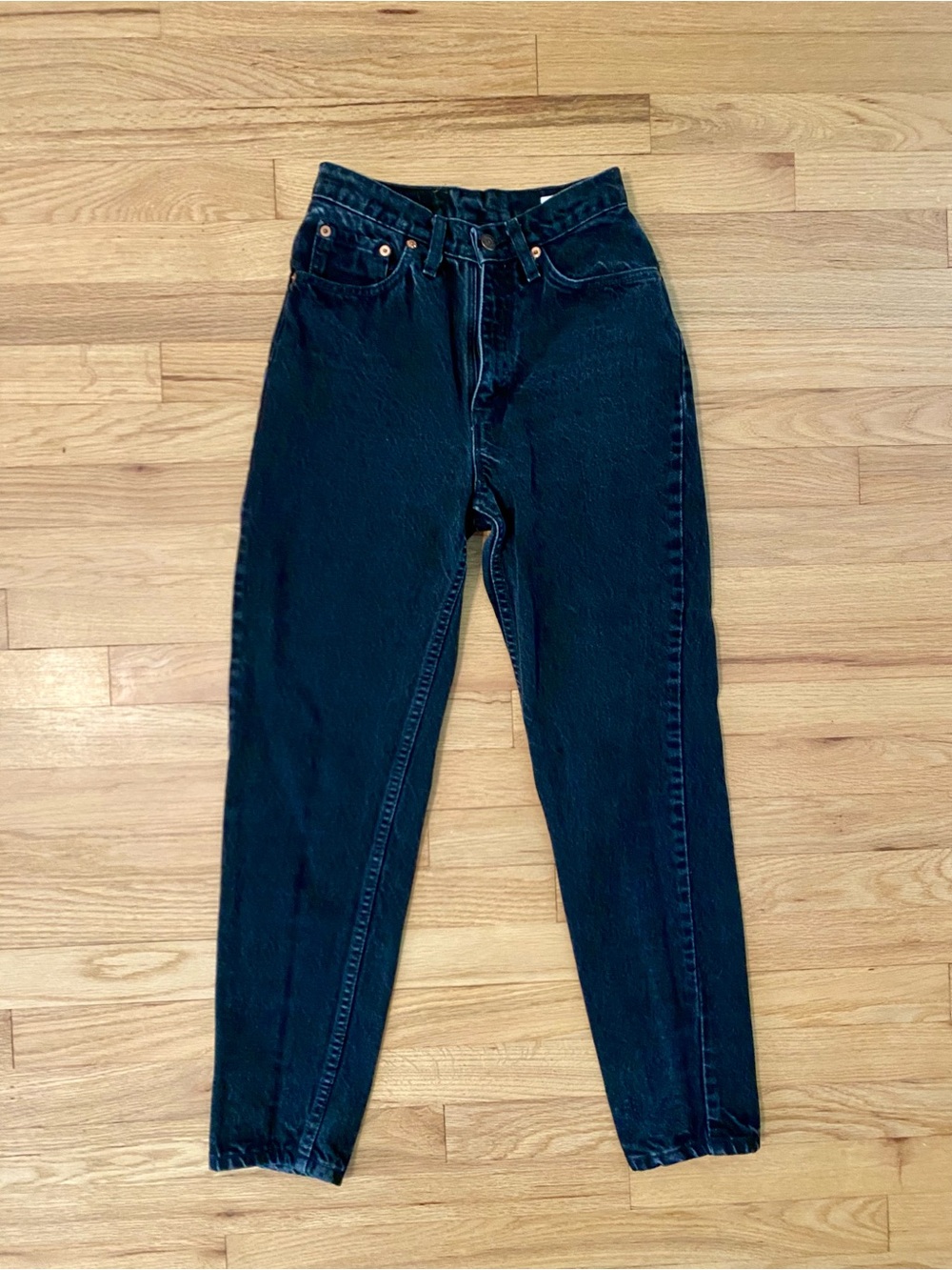 Vintage 90s Levis 512 Black Washed Denim Jeans USA Made 23”x27” - Picture 2 of 15
